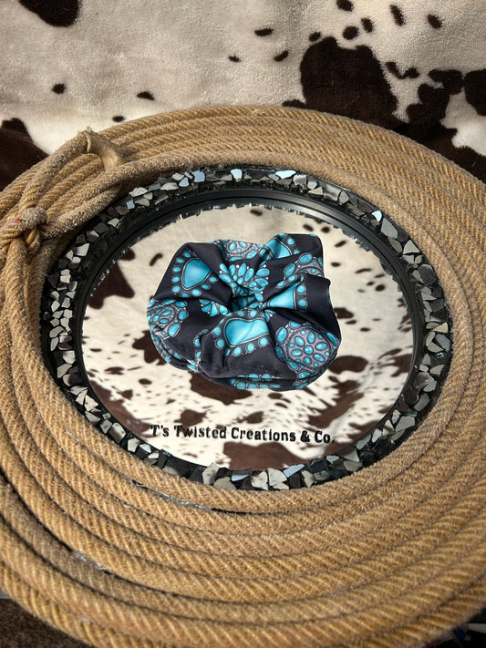 Turquoise Concho Scrunchie