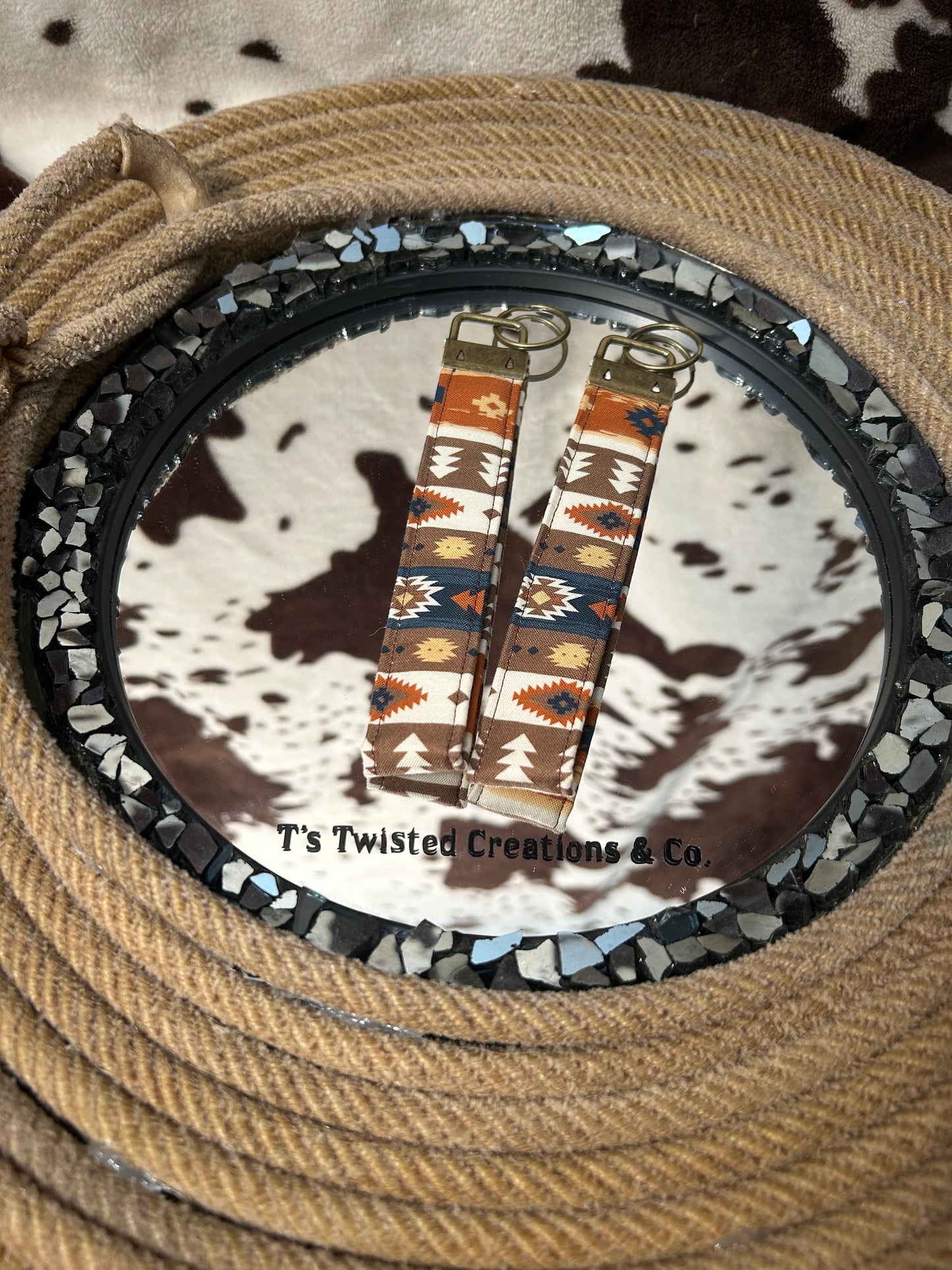 Brown Aztec Keychain