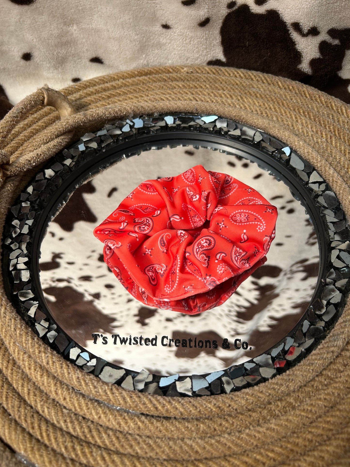 Red Paisley Scrunchie