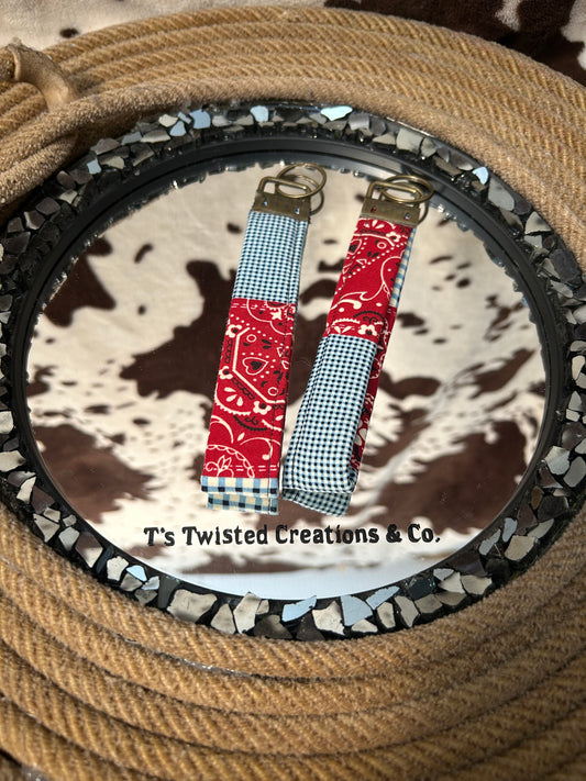 Red and white keychain